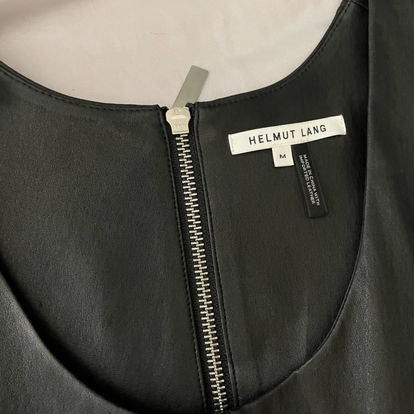HELMUT LANG Black leather dress. Size medium - Picture 2 of 3